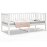 Sofá-cama, Sofá conversível sem colchão 90x190 cm madeira de pinho maciça branco