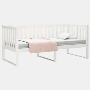 Sofá-cama, Sofá conversível sem colchão 90x190 cm madeira de pinho maciça branco