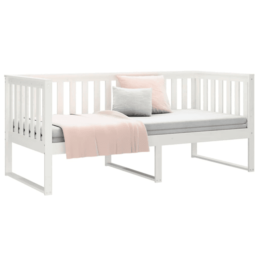 Sofá-cama, Sofá conversível sem colchão 90x190 cm madeira de pinho maciça branco
