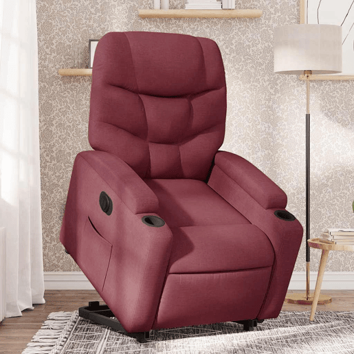 Poltrona reclinável - Poltrona relax elétrica tecido vermelho-tinto Poltrona reclinável - Poltrona relax elétrica tecido vermelho-tinto