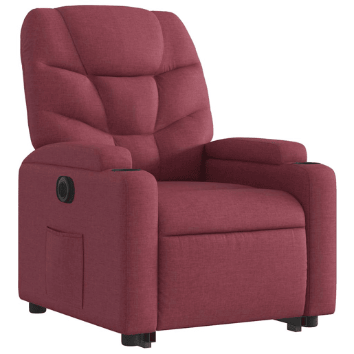 Poltrona reclinável - Poltrona relax elétrica tecido vermelho-tinto Poltrona reclinável - Poltrona relax elétrica tecido vermelho-tinto