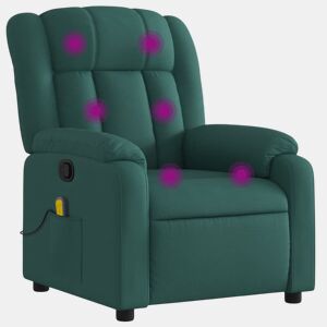 Poltrona de massagens reclinável - Poltrona relax tecido verde-escuro
