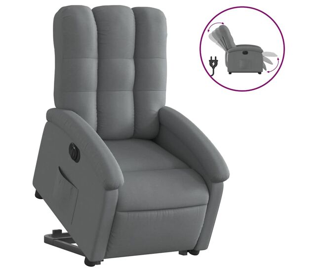 Sillón eléctrico reclinable elevable - sillón relax de tela gris oscuro