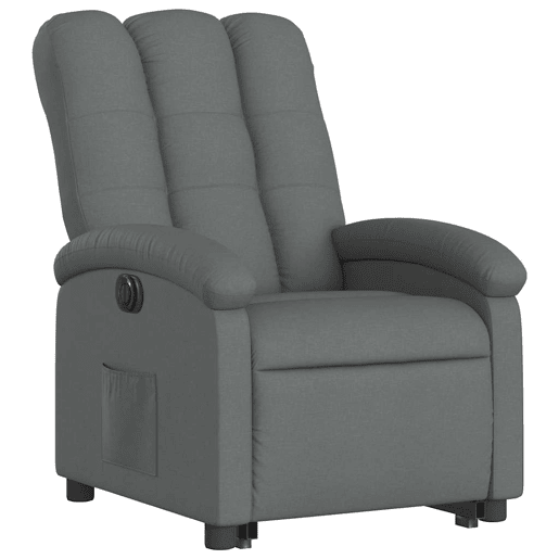 Poltrona reclinável - Poltrona relax elétrica tecido cinzento-escuro