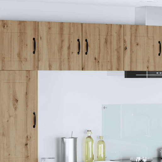Lote de 2 Armários de cozinha suspendidos - Cozinha modular Colgantes com porta Carvalho Artesanal