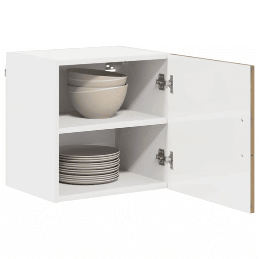 Lote de 2 Armários de cozinha suspendidos - Cozinha modular Colgantes com porta Carvalho Artesanal