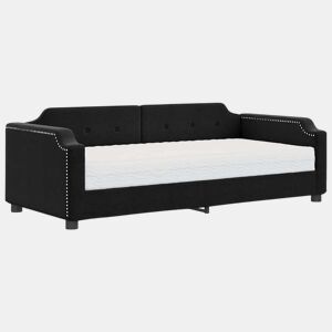 Sofá-cama, Sofá conversível com colchão 80x200 cm tecido preto