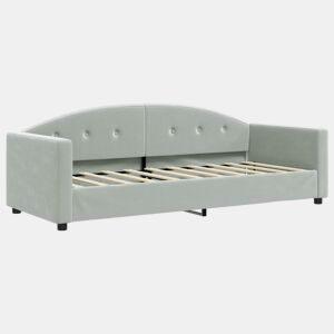 Sofá-cama, Sofá conversível 80x200 cm veludo cinzento-claro