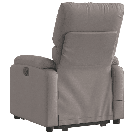 Poltrona elétrica elevatória massagens - Poltrona relax tecido cinza-acastanhado