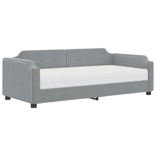 Sofá-cama, Sofá conversível com colchão 80x200 cm tecido cinzento-claro