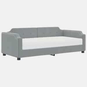 Sofá-cama, Sofá conversível com colchão 80x200 cm tecido cinzento-claro