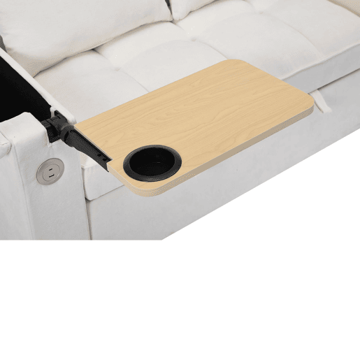 Sofá-cama 140,5 x 74 x 82 cm - 3 em 1, com encosto ajustável, USB, mesa oculta, porta-copos - Bege Sofá-cama 140,5 x 74 x 82 cm - 3 em 1, com encosto ajustável, USB, mesa oculta, porta-copos - Bege
