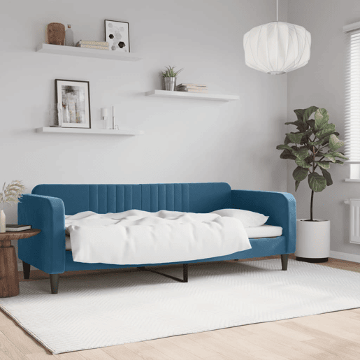 Sofá-cama, Sofá conversível 80x200 cm veludo azul Sofá-cama, Sofá conversível 80x200 cm veludo azul