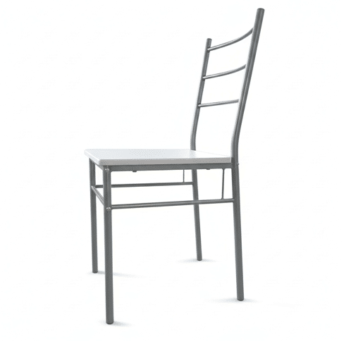 Conjunto de mesa de cozinha com 4 cadeiras, conjunto de jantar para cozinha, melamina branca e cinza.