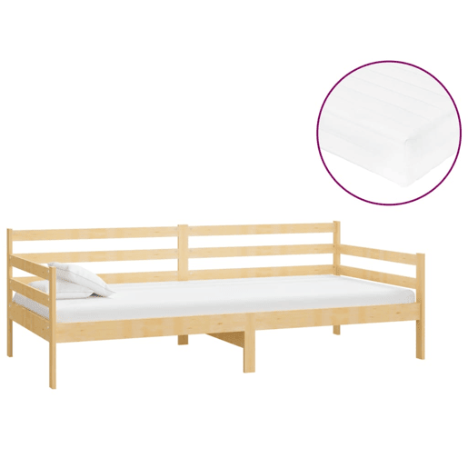 Sofá-cama, Sofá conversível com colchão 90x200 cm pinho maciço Sofá-cama, Sofá conversível com colchão 90x200 cm pinho maciço