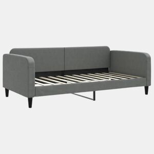 Sofá-cama, Sofá conversível 100x200 cm tecido cinzento-escuro