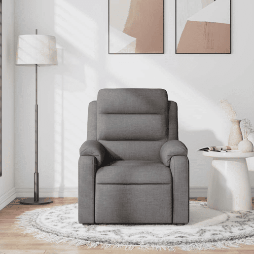 Poltrona de massagens reclinável - Poltrona relax tecido cinzento-escuro