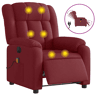 Poltrona reclinável de massagens - Poltrona relax elétrica tecido vermelho tinto
