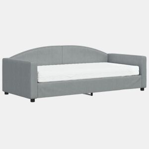 Sofá-cama, Sofá conversível com colchão 90x190 cm tecido cinzento-claro