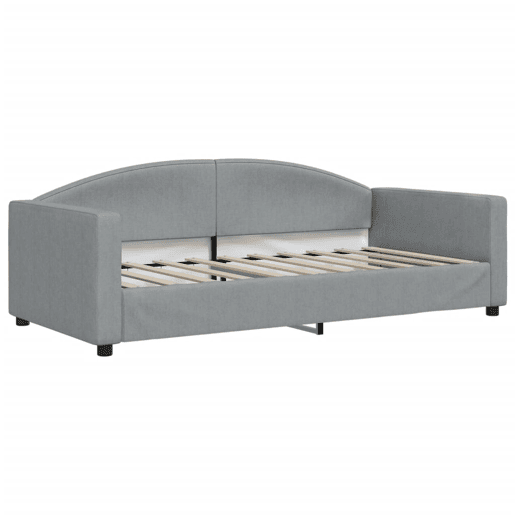 Sofá-cama, Sofá conversível com colchão 90x190 cm tecido cinzento-claro Sofá-cama, Sofá conversível com colchão 90x190 cm tecido cinzento-claro