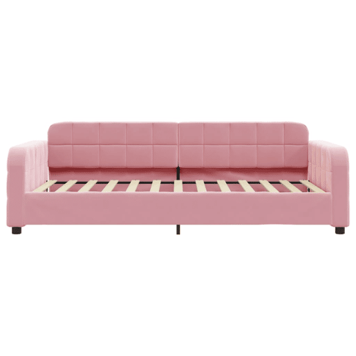 Sofá-cama, Sofá conversível com colchão 90x200 cm veludo rosa