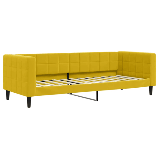 Sofá-cama, Sofá conversível com colchão 80x200 cm veludo amarelo