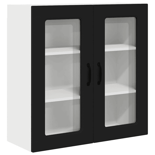 Armário de cozinha suspenso - armario de cocina colgante com porta Preto 80 x 31 x 80 cm