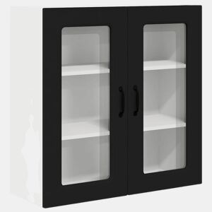 Armário de cozinha suspenso - armario de cocina colgante com porta Preto 80 x 31 x 80 cm
