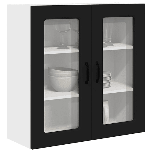Armário de cozinha suspenso - armario de cocina colgante com porta Preto 80 x 31 x 80 cm
