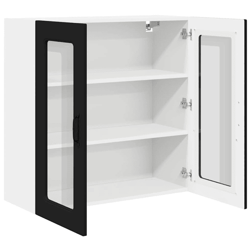 Armário de cozinha suspenso - armario de cocina colgante com porta Preto 80 x 31 x 80 cm