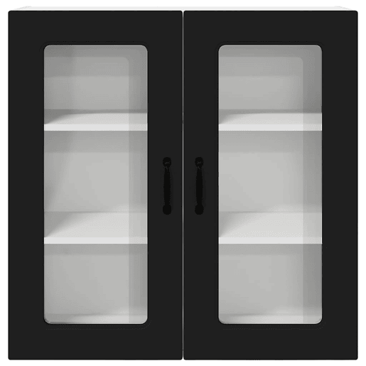 Armário de cozinha suspenso - armario de cocina colgante com porta Preto 80 x 31 x 80 cm