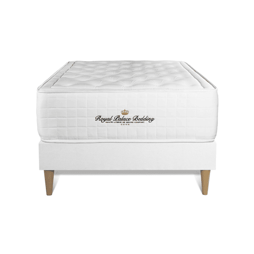 Conjunto de Estrado Branco + Colchão ROYAL PALACE BEDDING Buckingham (90x200 cm - Espuma Viscoelástica- Altura: 30 cm)