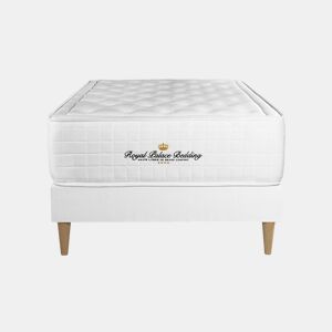 Conjunto de Estrado Branco + Colchão ROYAL PALACE BEDDING Buckingham (90x200 cm - Espuma Viscoelástica- Altura: 30 cm)