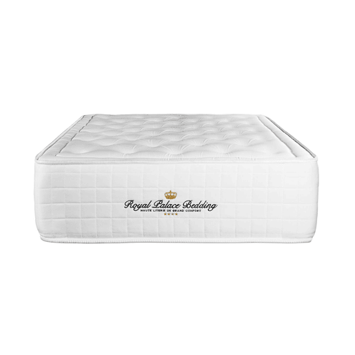 Conjunto de Estrado Branco + Colchão ROYAL PALACE BEDDING Buckingham (90x200 cm - Espuma Viscoelástica- Altura: 30 cm)
