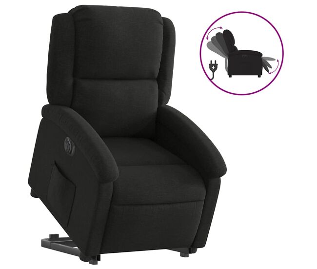 Sillón eléctrico reclinable elevable - sillón relax de tela negro