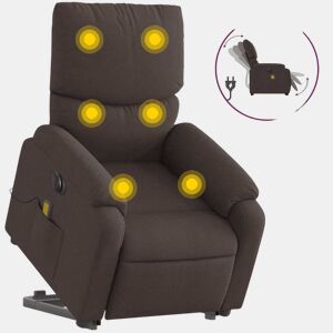 Poltrona elétrica massagens - Poltrona relax tecido castanho-escuro