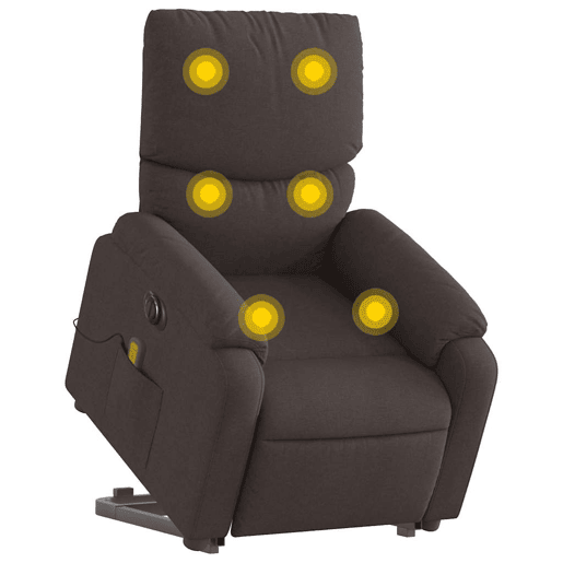Poltrona elétrica massagens - Poltrona relax tecido castanho-escuro