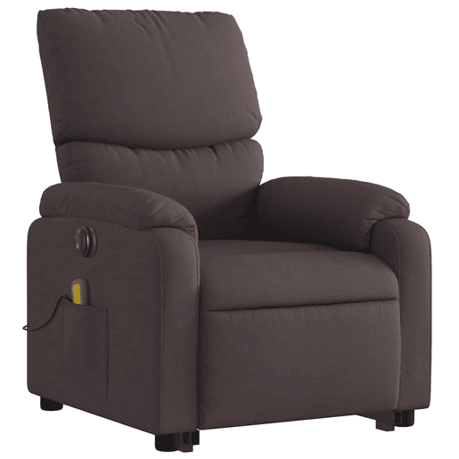 Poltrona elétrica massagens - Poltrona relax tecido castanho-escuro