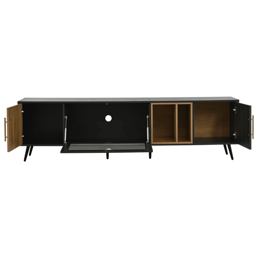 Móvel para TV 200x40x55,5 cm - Design elegante, para TV de 90 - Cinza e madeira