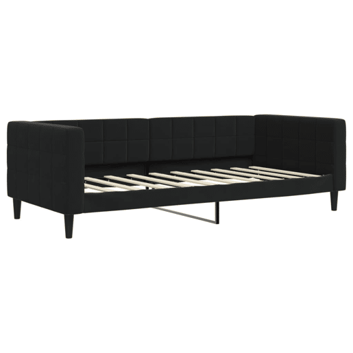 Sofá-cama, Sofá conversível com colchão 90x190 cm veludo preto