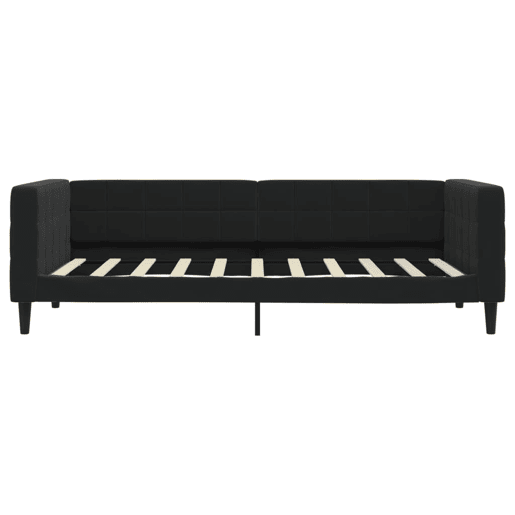 Sofá-cama, Sofá conversível com colchão 90x190 cm veludo preto