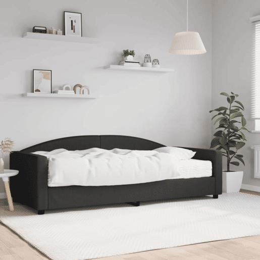 Sofá-cama, Sofá conversível com colchão 100x200 cm tecido preto