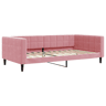 Sofá-cama, Sofá conversível 100x200 cm veludo rosa