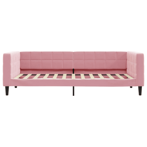 Sofá-cama, Sofá conversível 100x200 cm veludo rosa