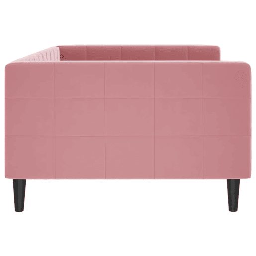 Sofá-cama, Sofá conversível 100x200 cm veludo rosa