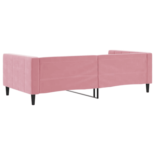 Sofá-cama, Sofá conversível 100x200 cm veludo rosa
