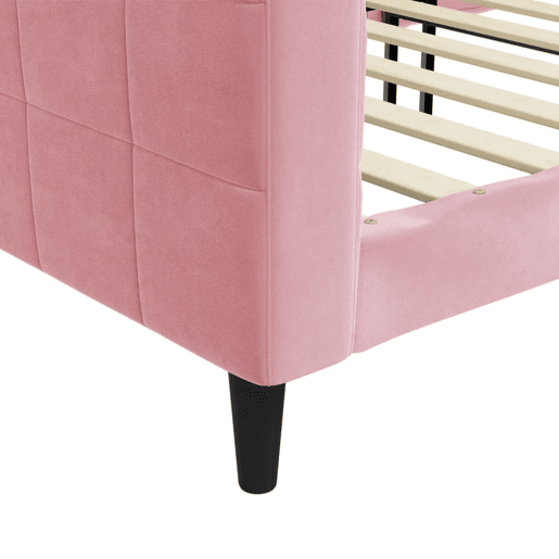 Sofá-cama, Sofá conversível 100x200 cm veludo rosa