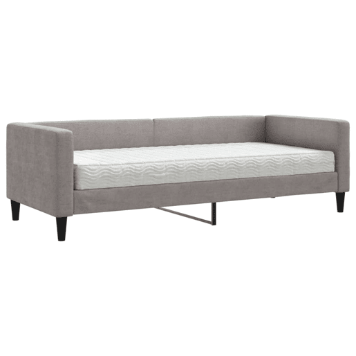 Sofá-cama, Sofá conversível com colchão 80x200 cm tecido cinzento-acastanhado
