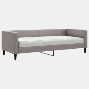 Sofá-cama, Sofá conversível com colchão 80x200 cm tecido cinzento-acastanhado