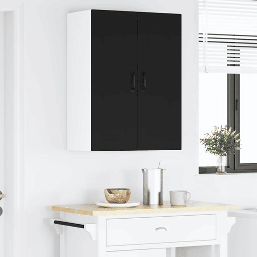 Armário de cozinha suspenso - armario de cocina colgante com porta Preto 60 x 31 x 80 cm